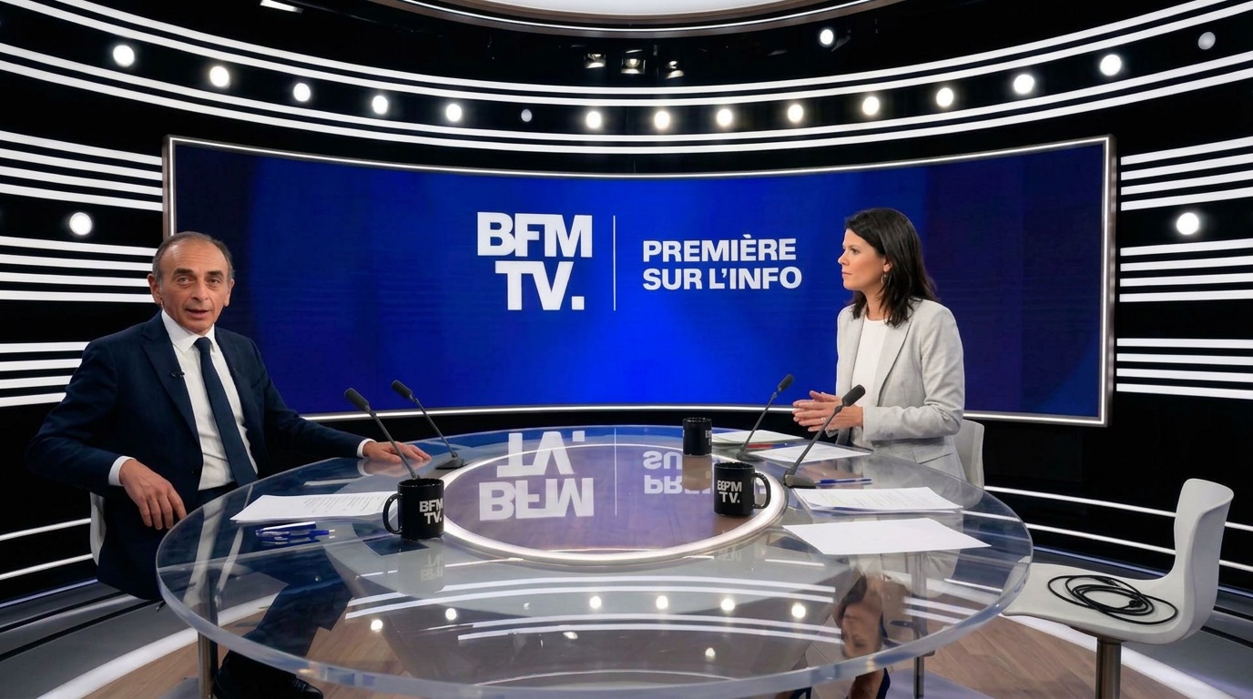 Zemmour parle directement à la caméra avec Apolline